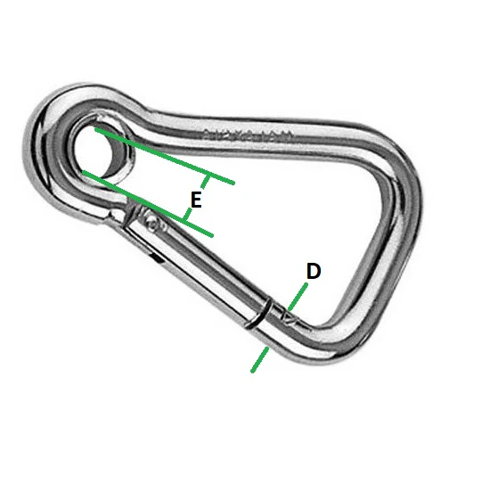 Asymmetric Carbine Hook with Eyelet ¦ Stainless Steel - Image 2