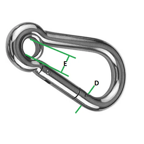 Carbine Hook with Eyelet ¦ Stainless Steel - Image 2