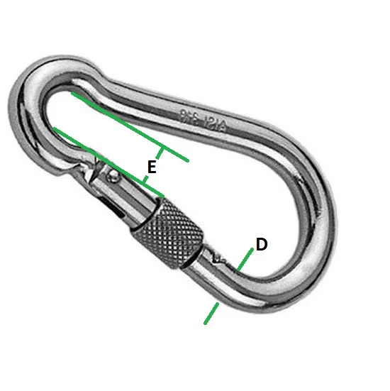 Carbine Hook with Screwgate ¦ Stainless Steel - Image 2
