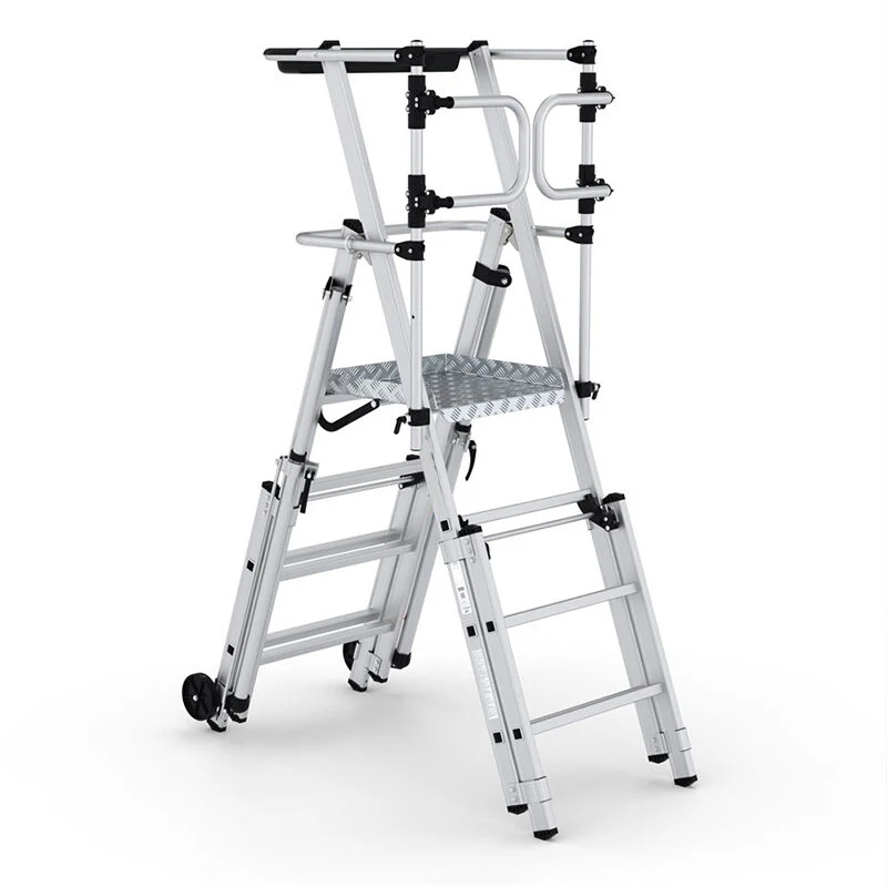 Folding Telescopic Large Platform Step with Safety Gates - Image 3