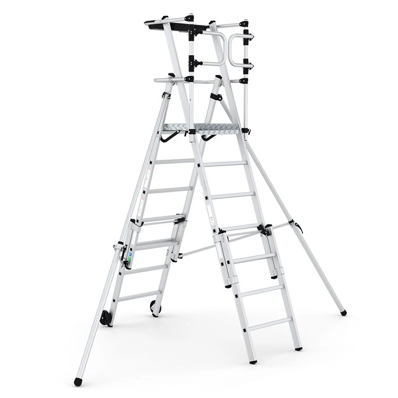 Folding Telescopic Large Platform Step with Safety Gates - Image 4