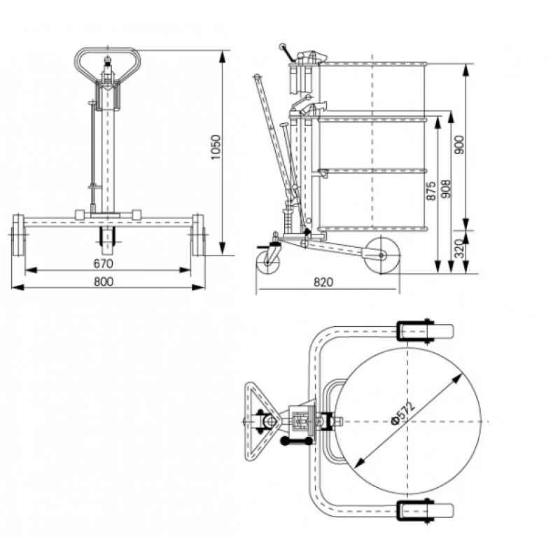 Hydraulic Drum Truck Standard Model - Image 2